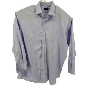 Proper Cloth Shirt 17.5-35‎ Mens Purple Checkered Dress  Long Sleeve Non Iron
